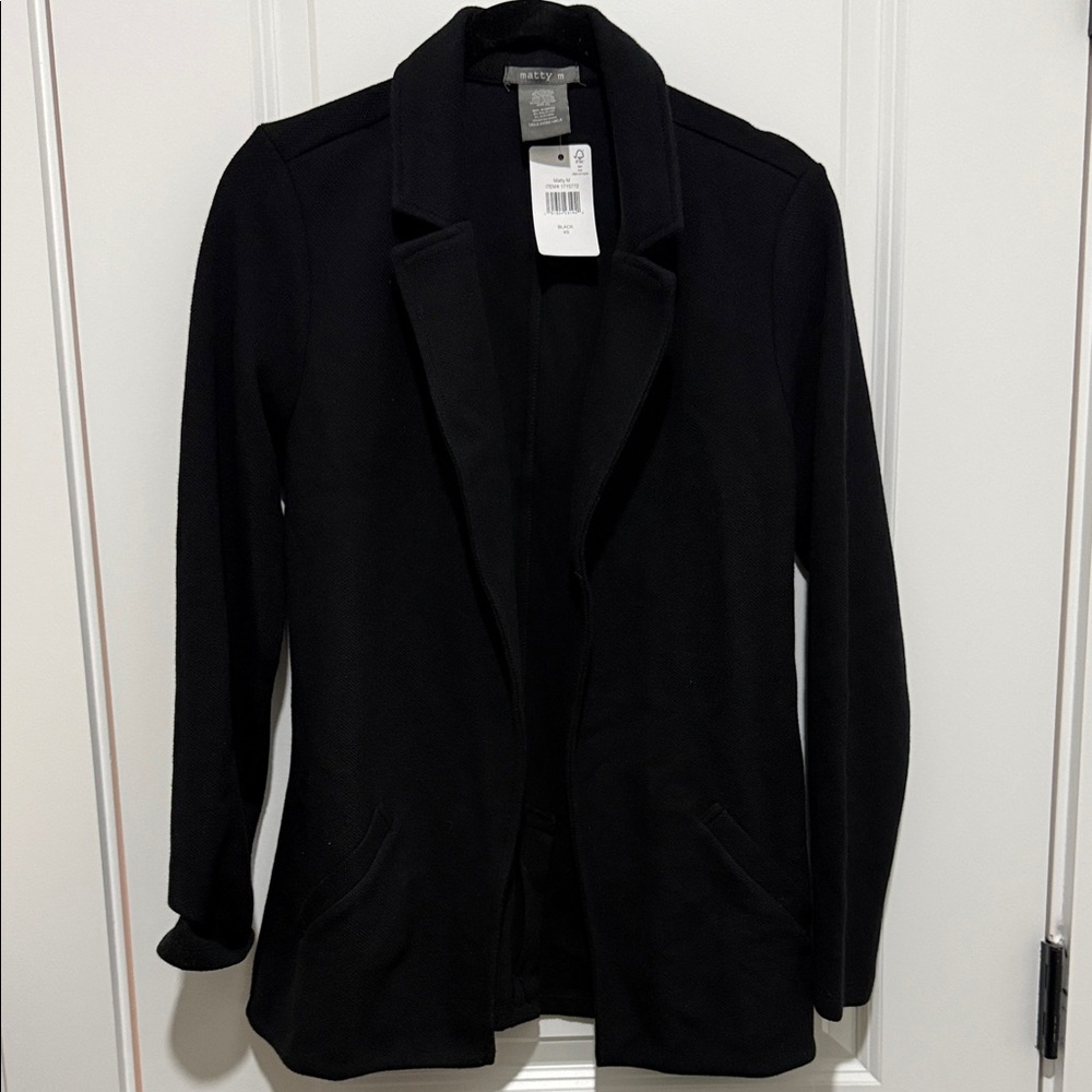 Matty M Classic Black Knit Blazer